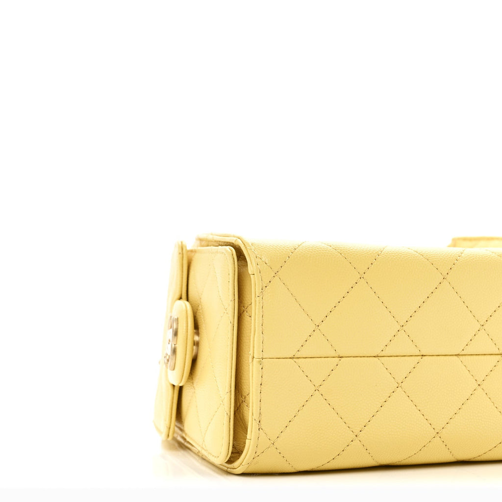 Chanel Caviar Quilted Mini Chanel 25 Handbag Yellow