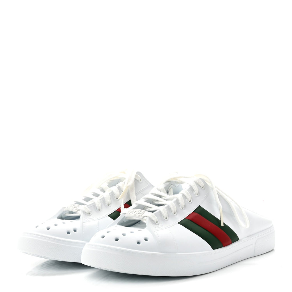 Gucci Rubber Ace Sabot Mules 41 Great White