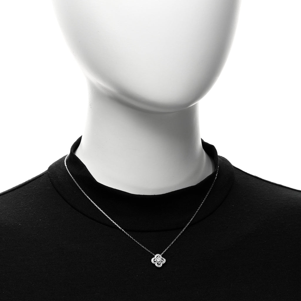 Louis Vuitton 18K White Gold Diamond Les Ardentes Pendant Necklace