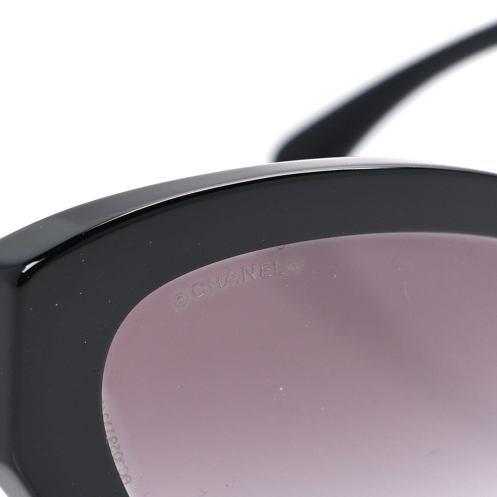 Acetate Tweed Wool CC Chain Sunglasses 5513 Black