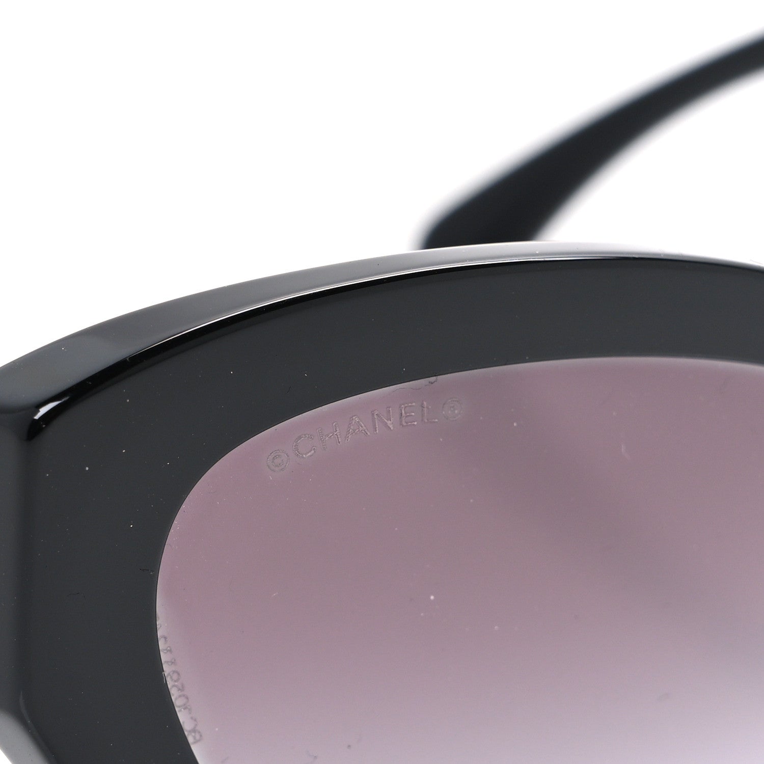 Acetate Tweed Wool CC Chain Sunglasses 5513 Black