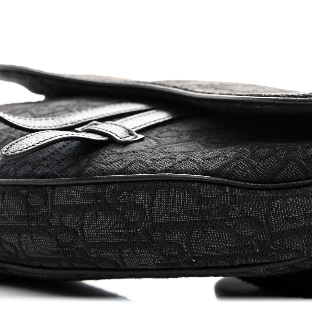 Christian Dior Oblique Mens Saddle Bag Black