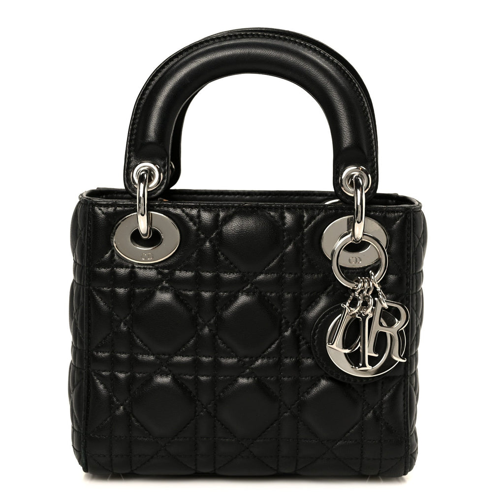 Christian Dior Lambskin Cannage Mini Lady Dior Black
