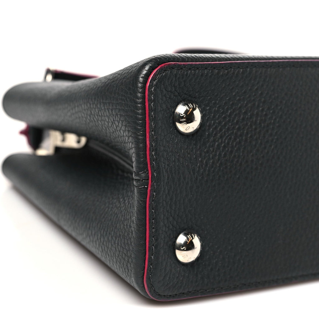 Louis Vuitton Taurillon Capucines PM Black Fuchsia