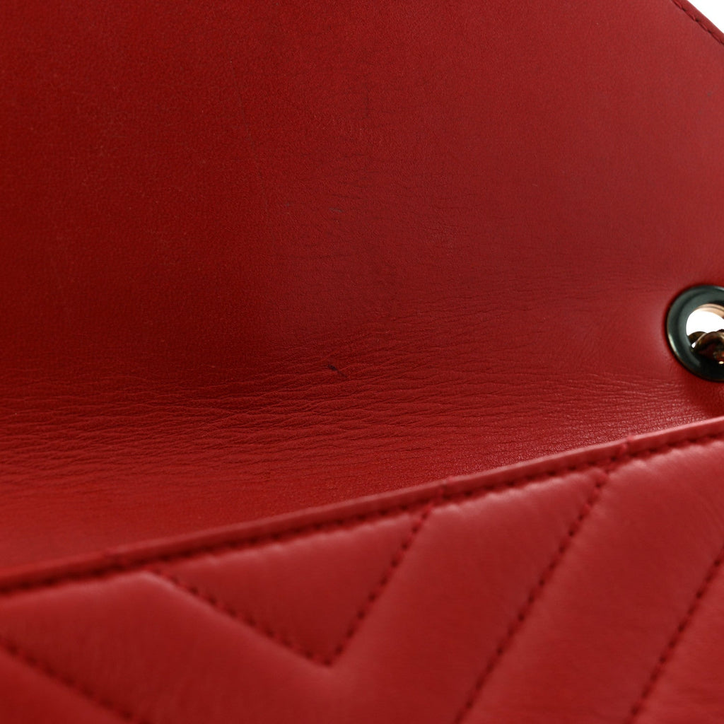 Chanel Lambskin Chevron Quilted Small Pyramid CC Flap Red