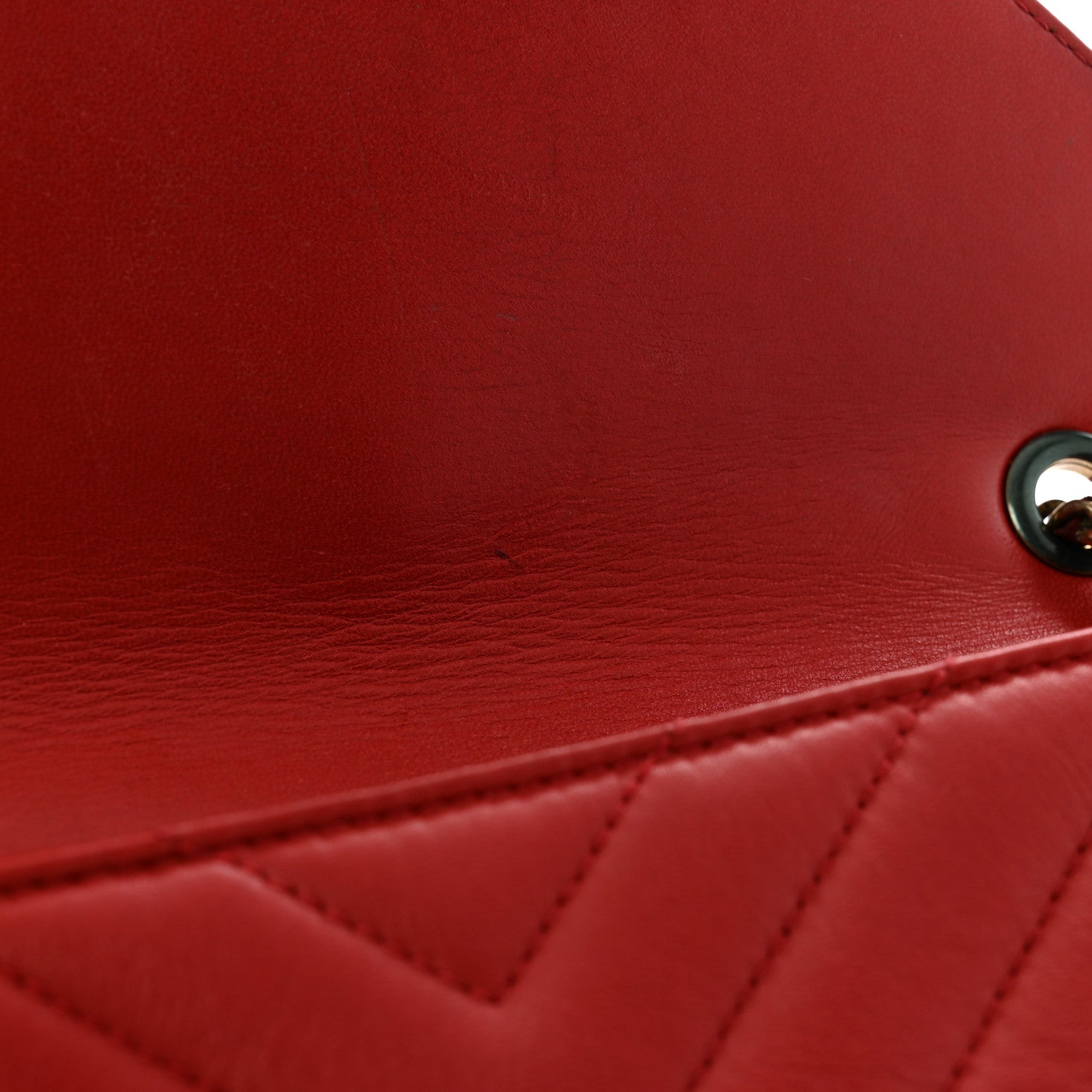 Chanel Lambskin Chevron Quilted Small Pyramid CC Flap Red