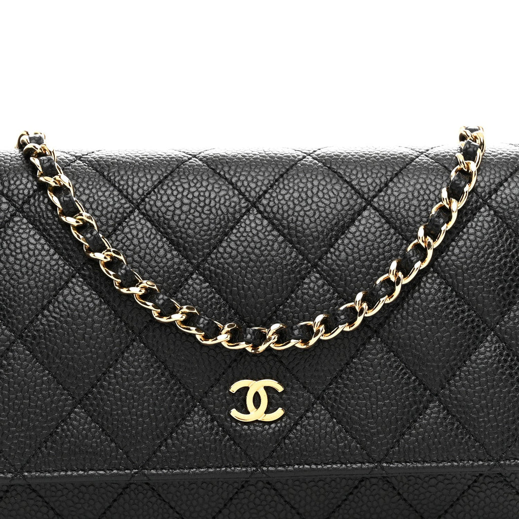 Chanel Caviar Quilted Wallet on Chain WOC Black