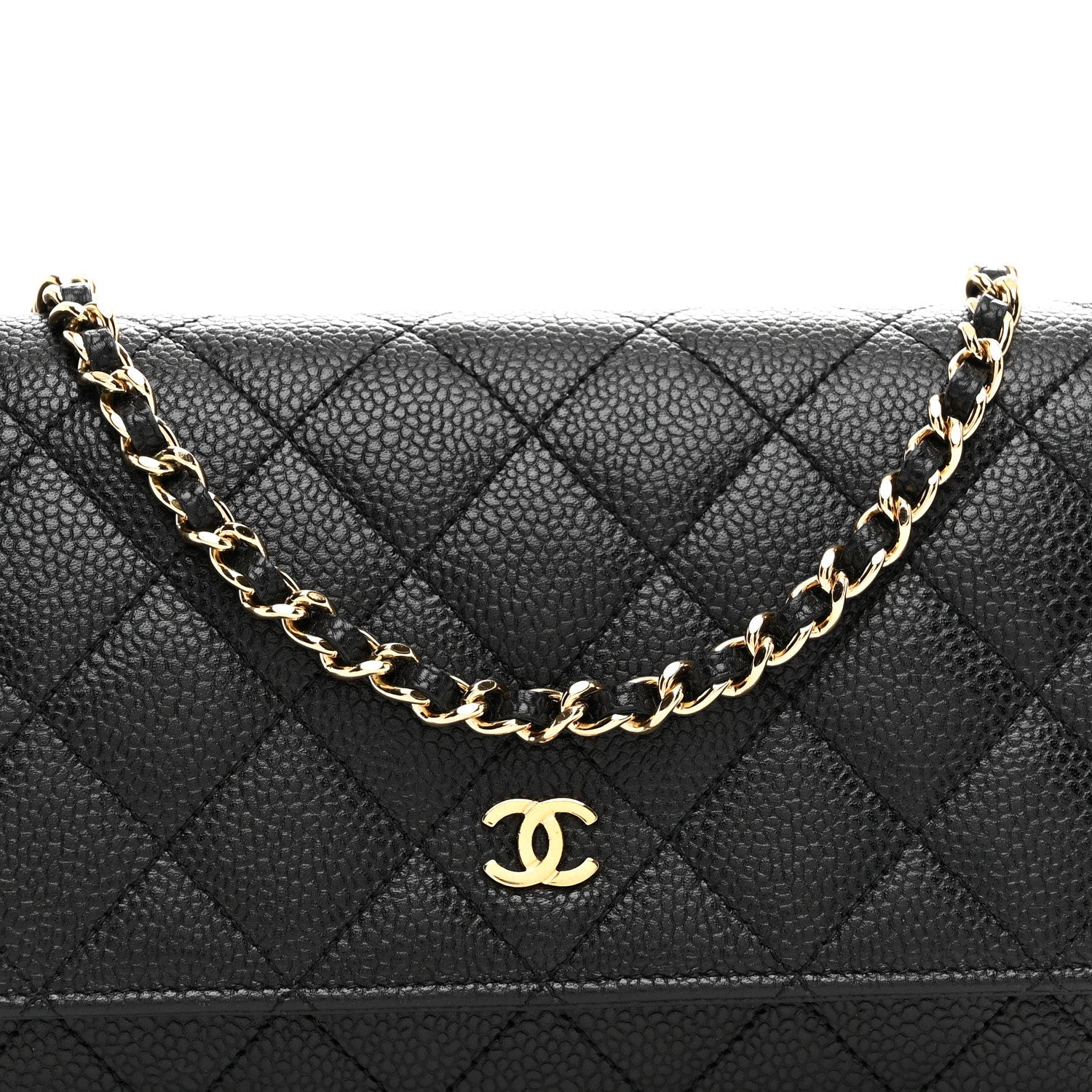 Chanel Caviar Quilted Wallet on Chain WOC Black