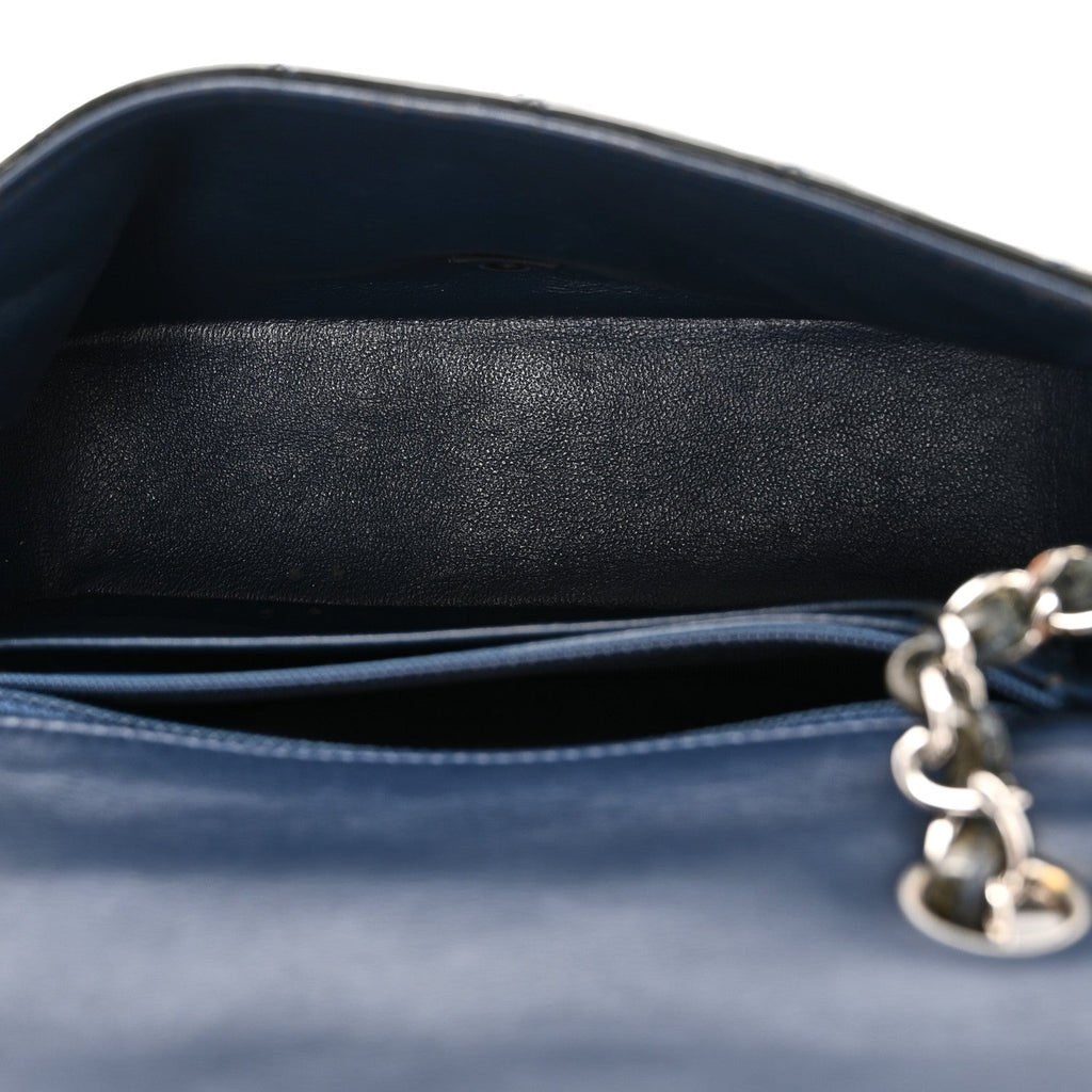 Chanel Patent Calfskin Quilted Mini Rectangular Flap Navy Blue