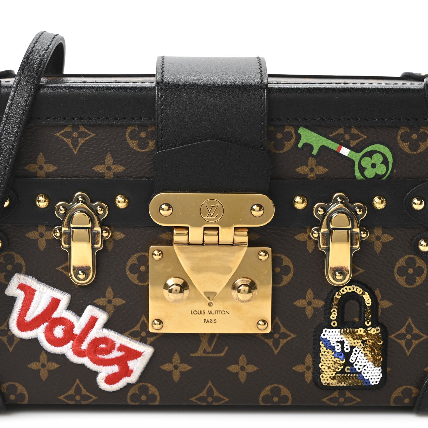 Louis Vuitton Monogram Patches Petite Malle Black
