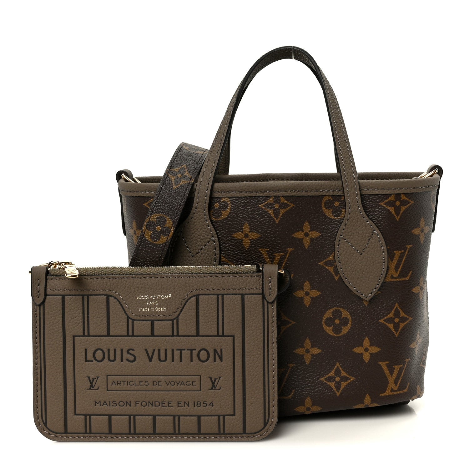 Louis Vuitton Monogram Neverfull Inside Out Bandouliere BB Dark Fango