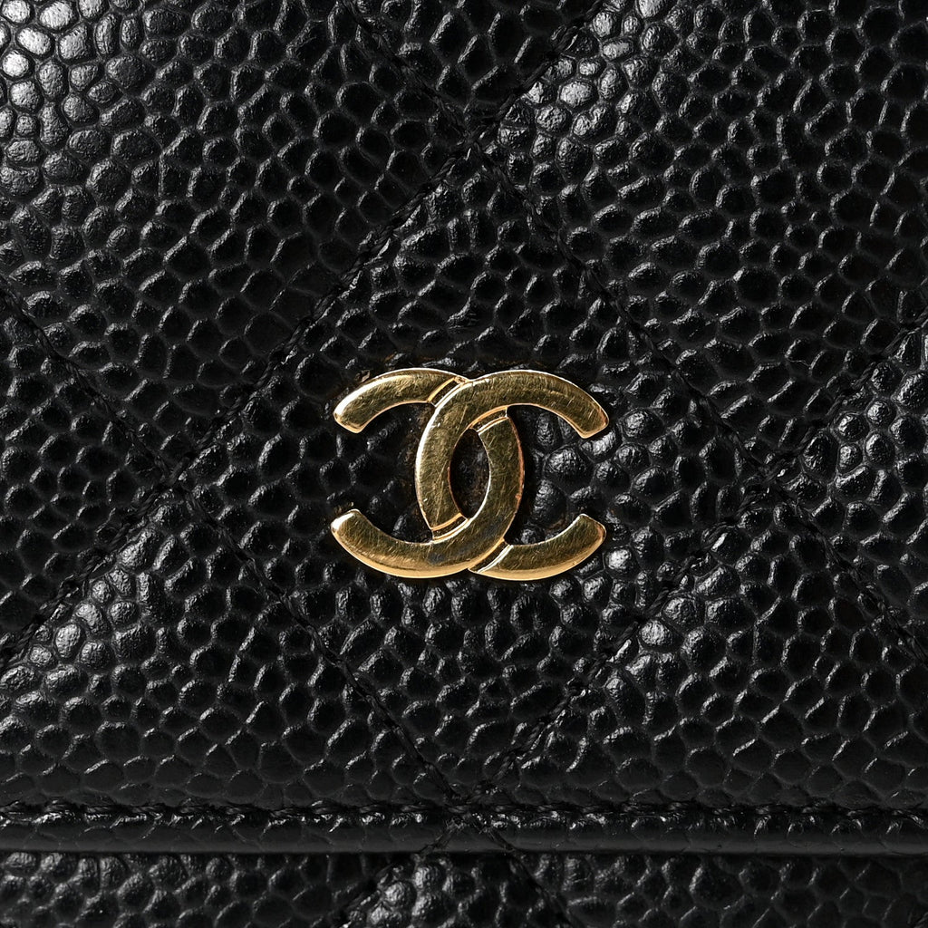 Chanel Caviar Quilted Wallet On Chain WOC Black