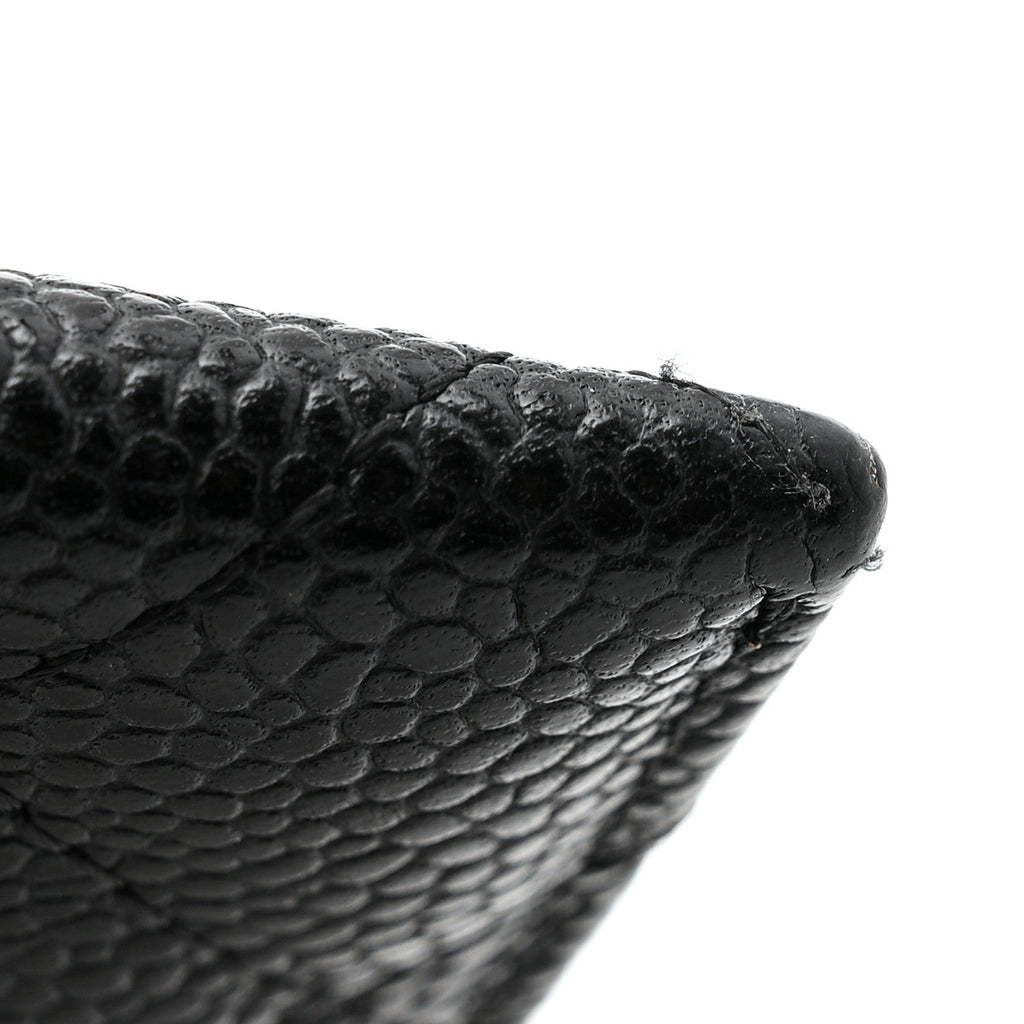 Caviar Quilted Card Holder Black