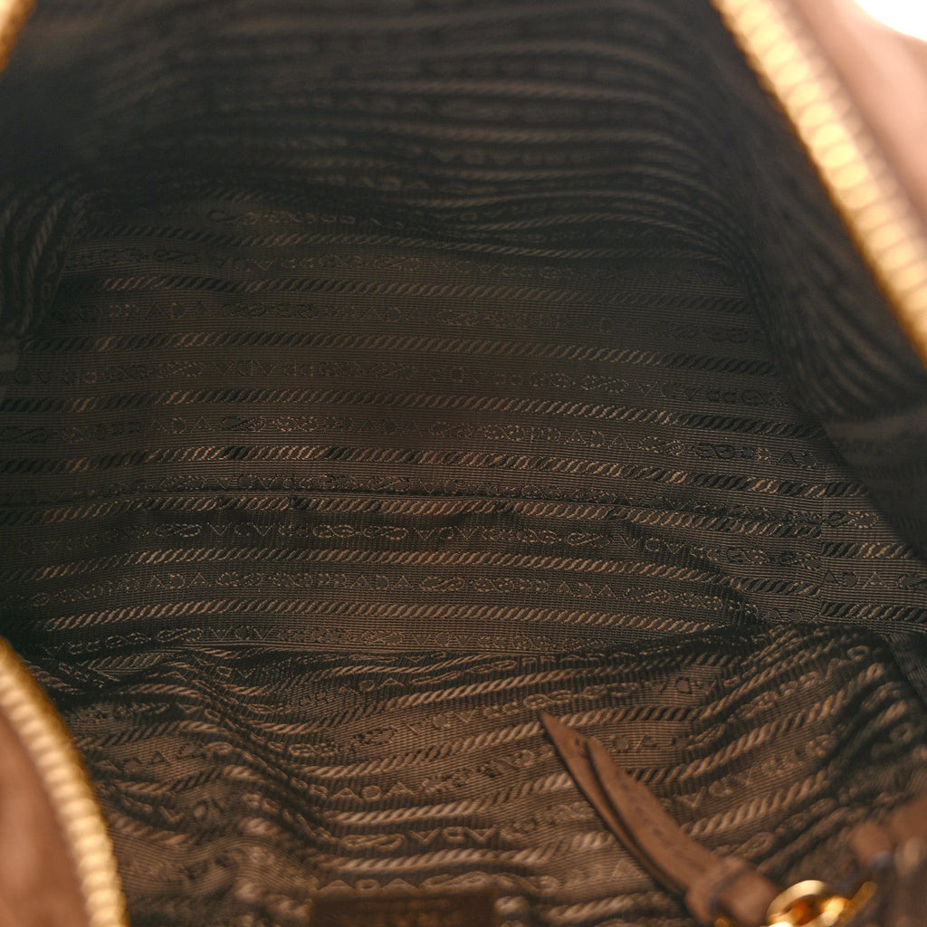 Prada Suede Large Explore Shoulder Bag Cocoa Brown