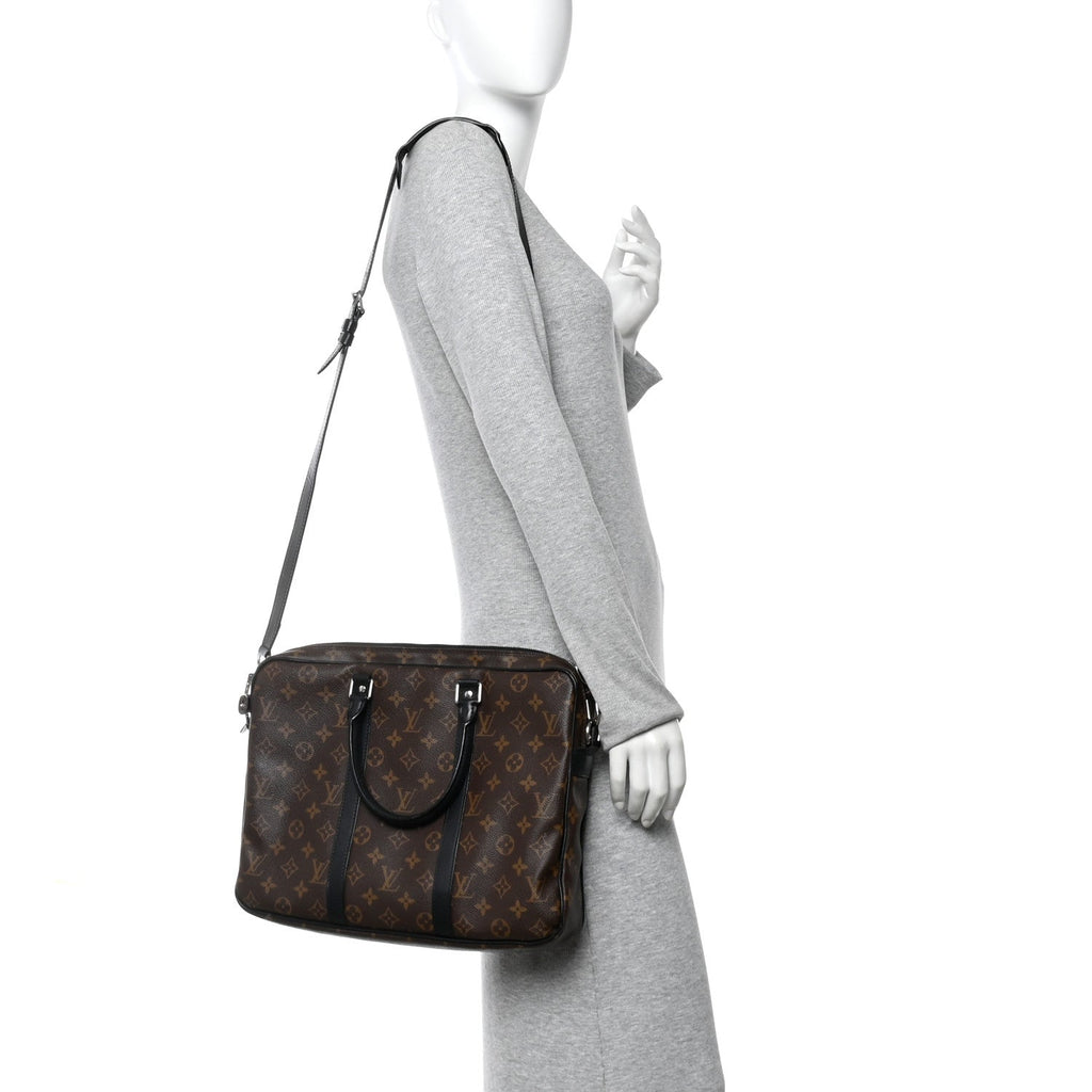 Louis Vuitton Monogram Macassar Porte-Documents Voyage PM