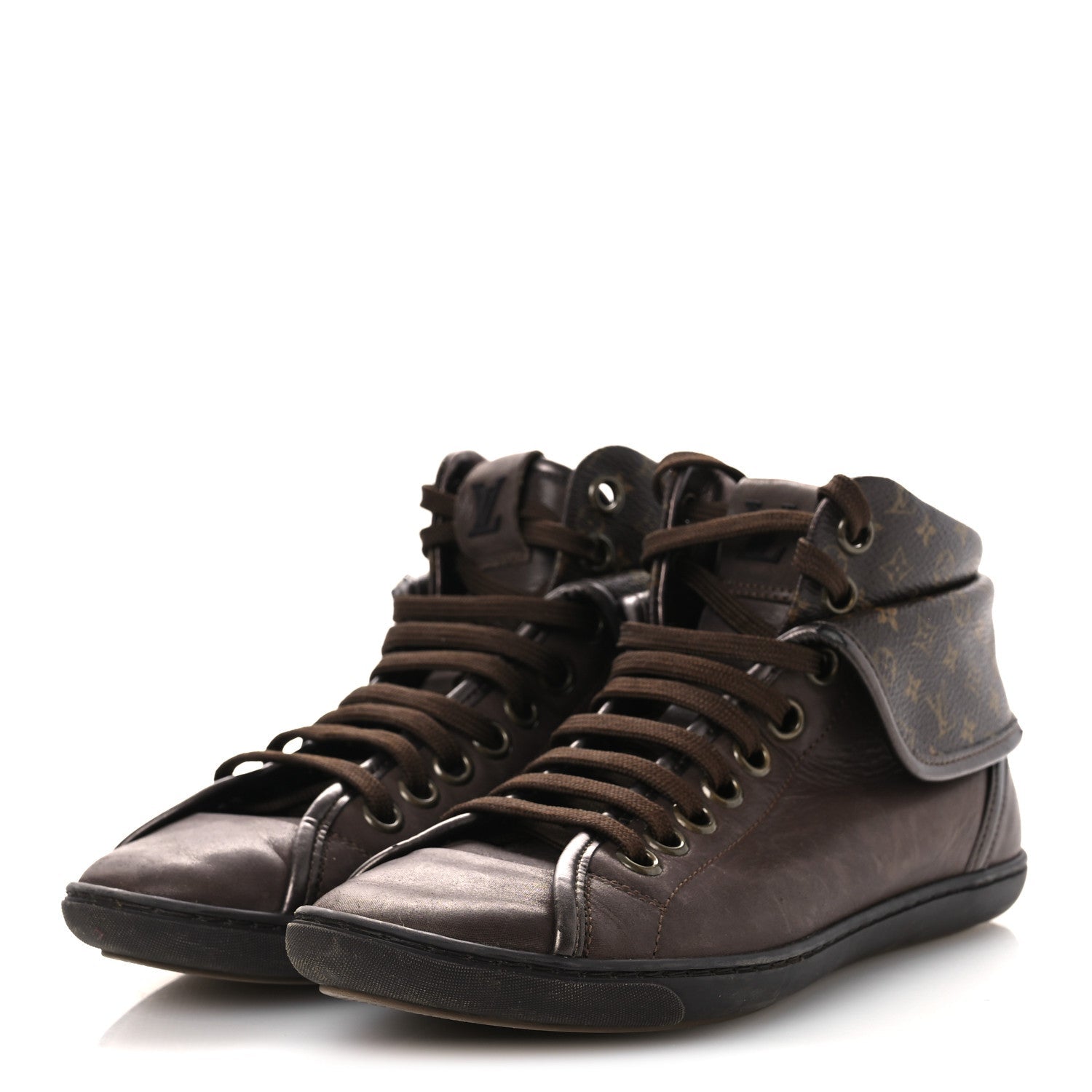 Louis Vuitton Calfskin Monogram Brea Sneaker 34.5 Brown