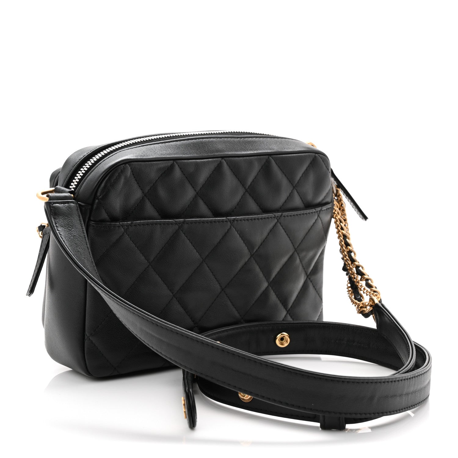 Chanel Calfskin Quilted Small Camera Case Black