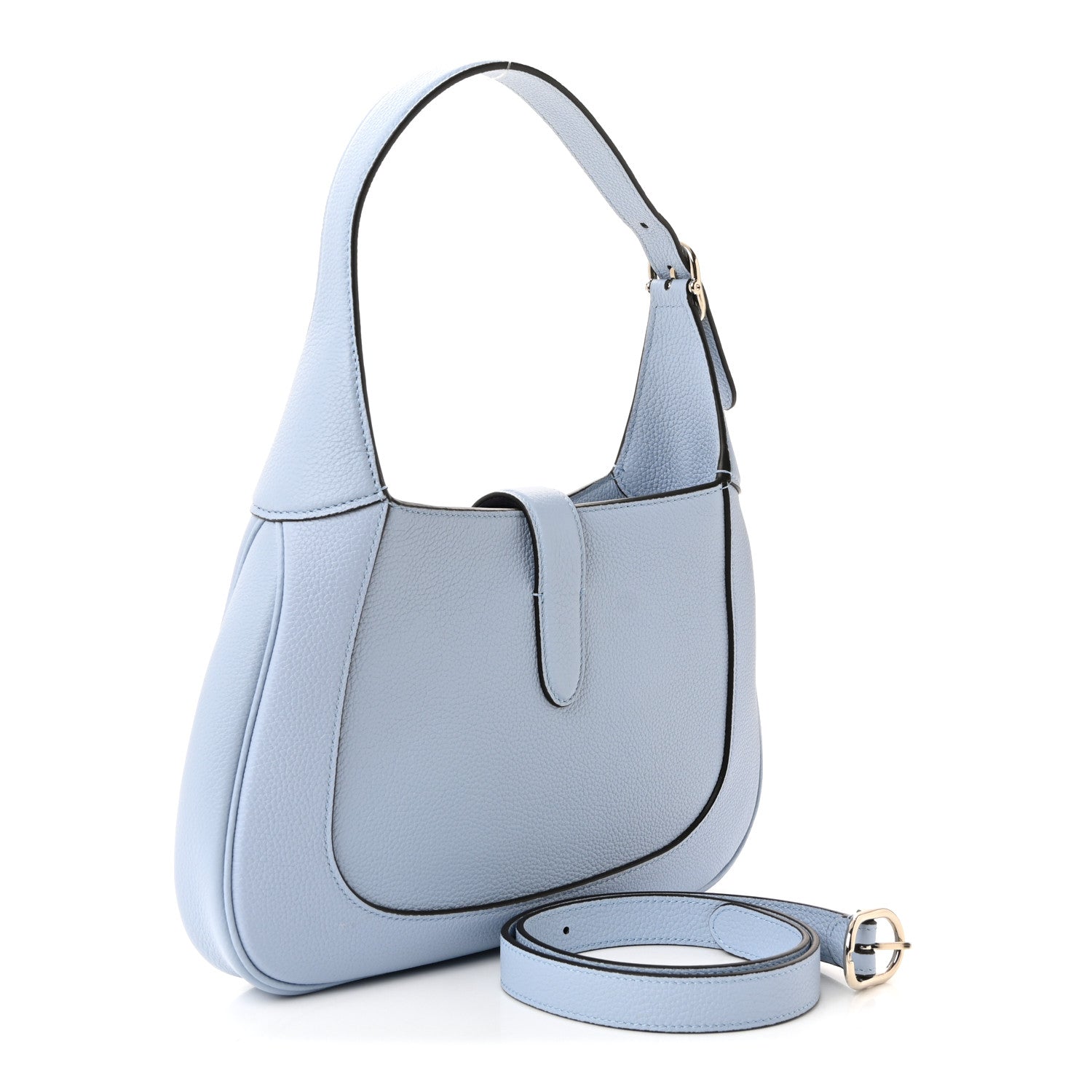Gucci Grained Calfskin Web Medium Jackie 1961 Hobo Light Blue
