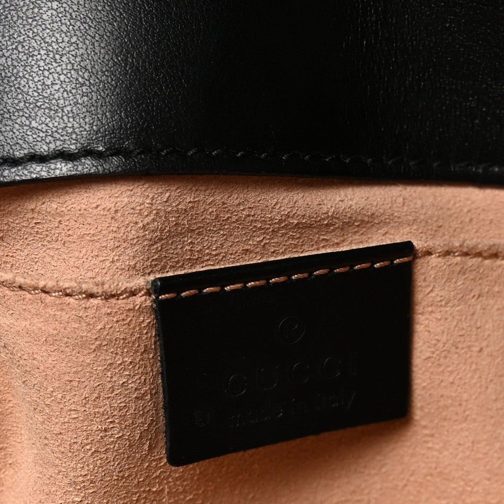 Gucci Calfskin Matelasse Mini GG Marmont Shoulder Bag Black