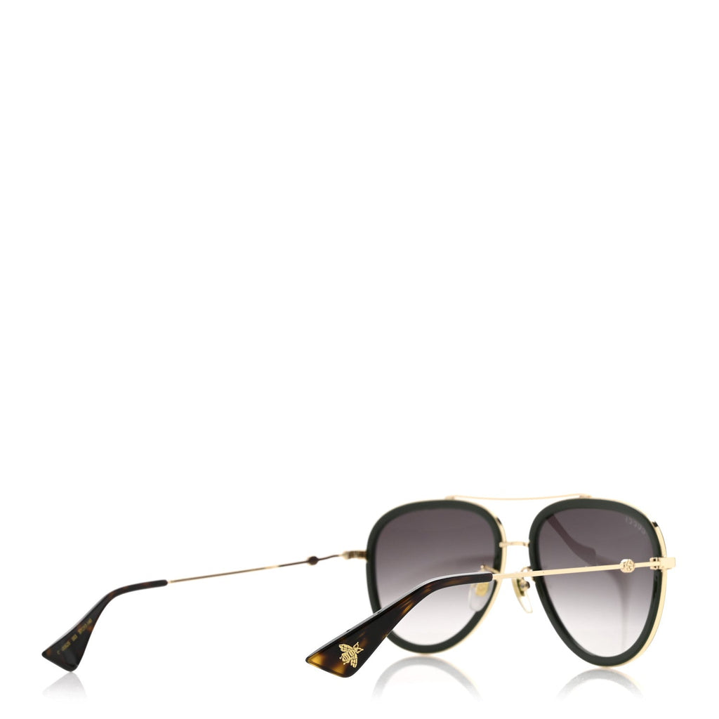 Gucci Metal Web Aviator Sunglasses GG0062S Green Red