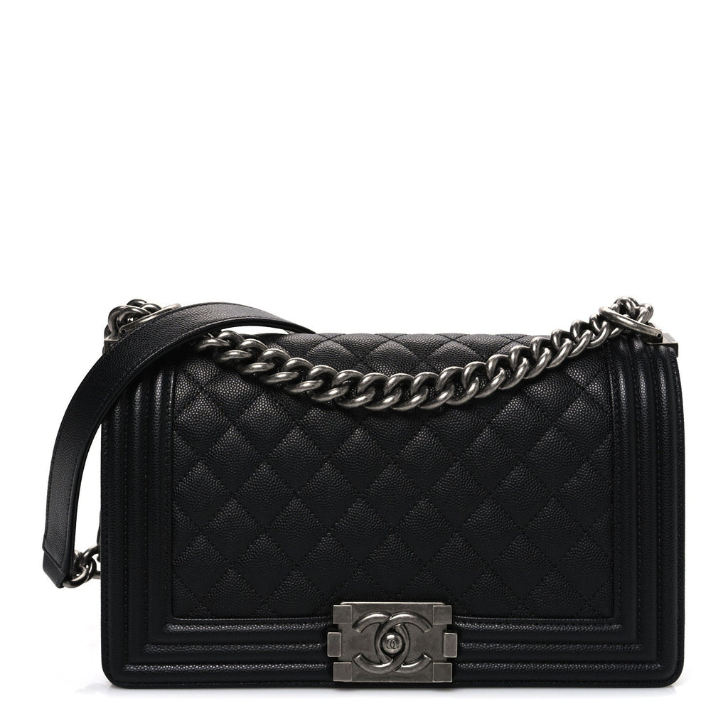 Chanel Caviar Quilted Medium Boy Flap Black