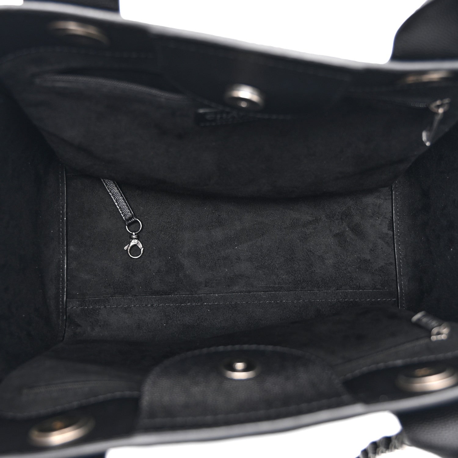 Chanel Caviar Small Studded Deauville Tote Black