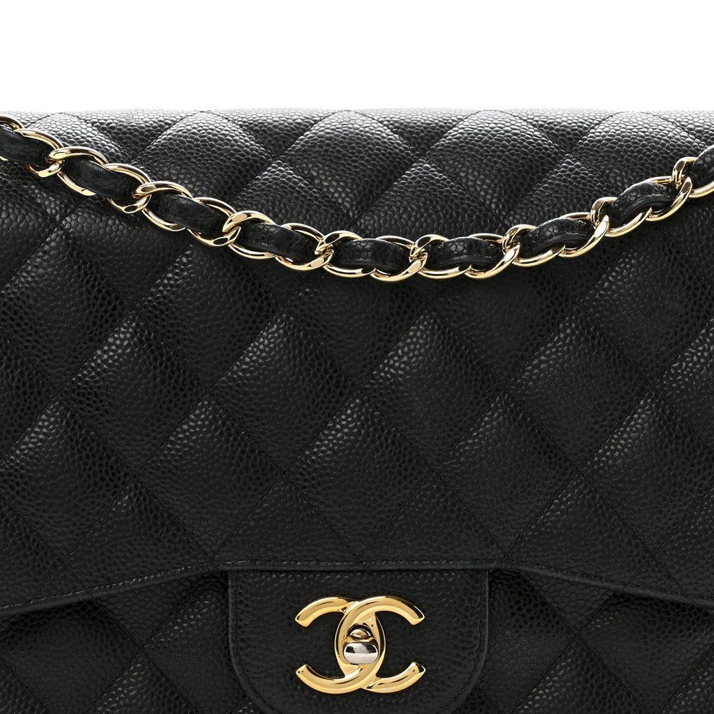 Chanel Caviar Quilted Jumbo Double Flap Black