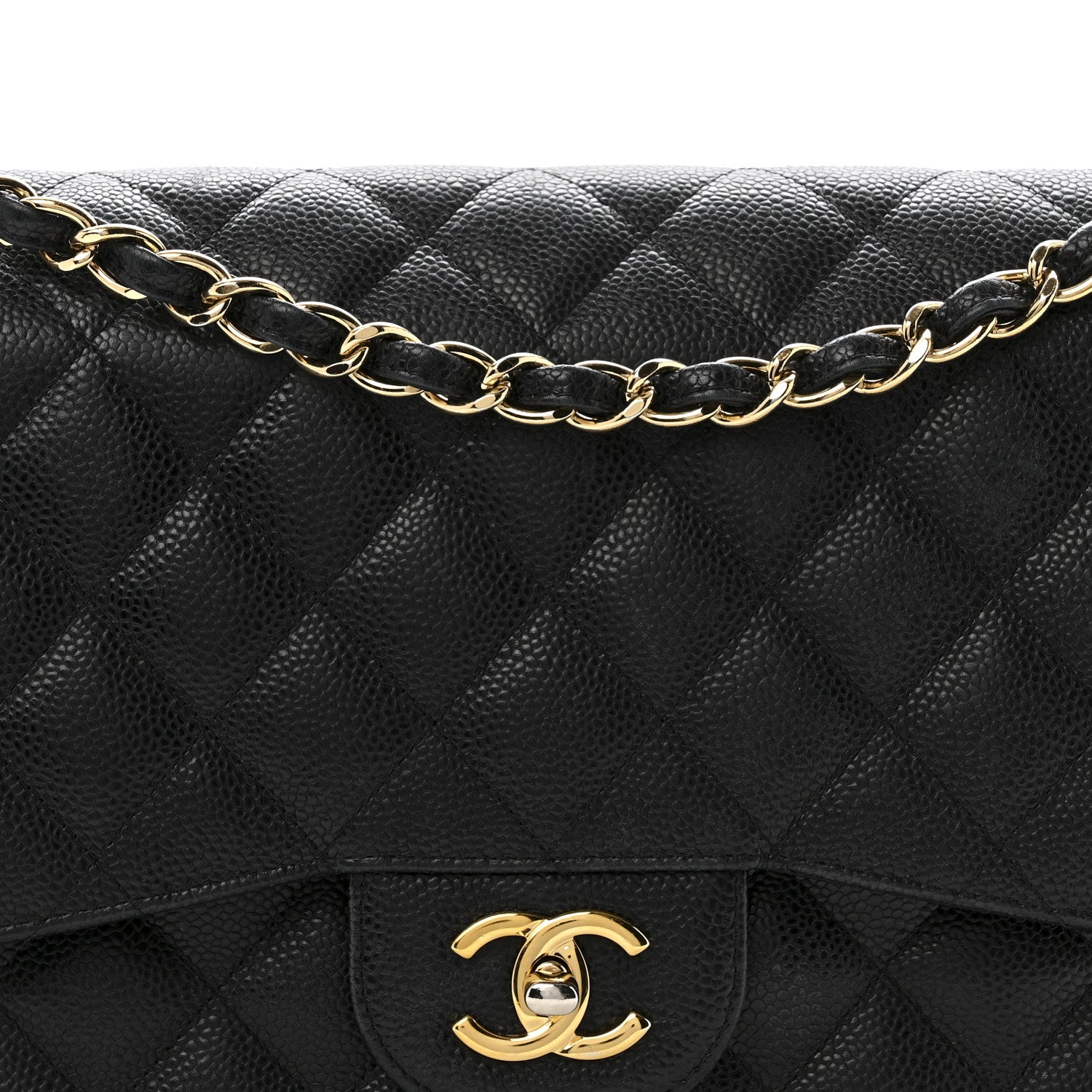 Chanel Caviar Quilted Jumbo Double Flap Black