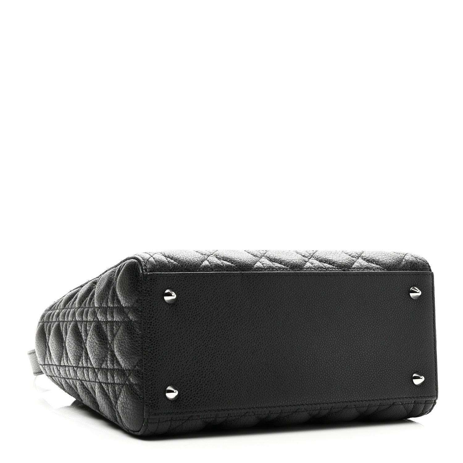 Christian Dior Grained Calfskin Cannage Medium Lady Dior Black