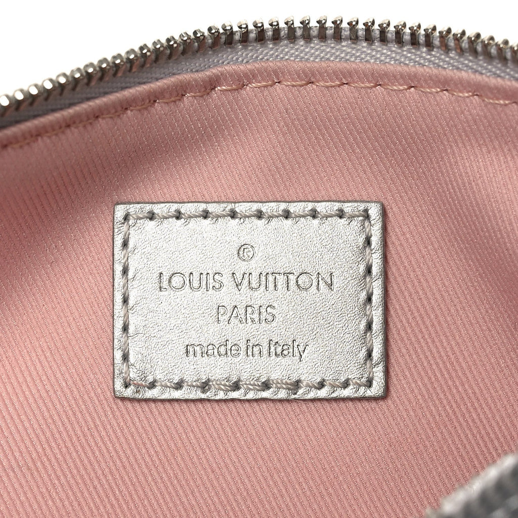 Louis Vuitton Satin Sequin Monogram Giant Papillon Silver Pink