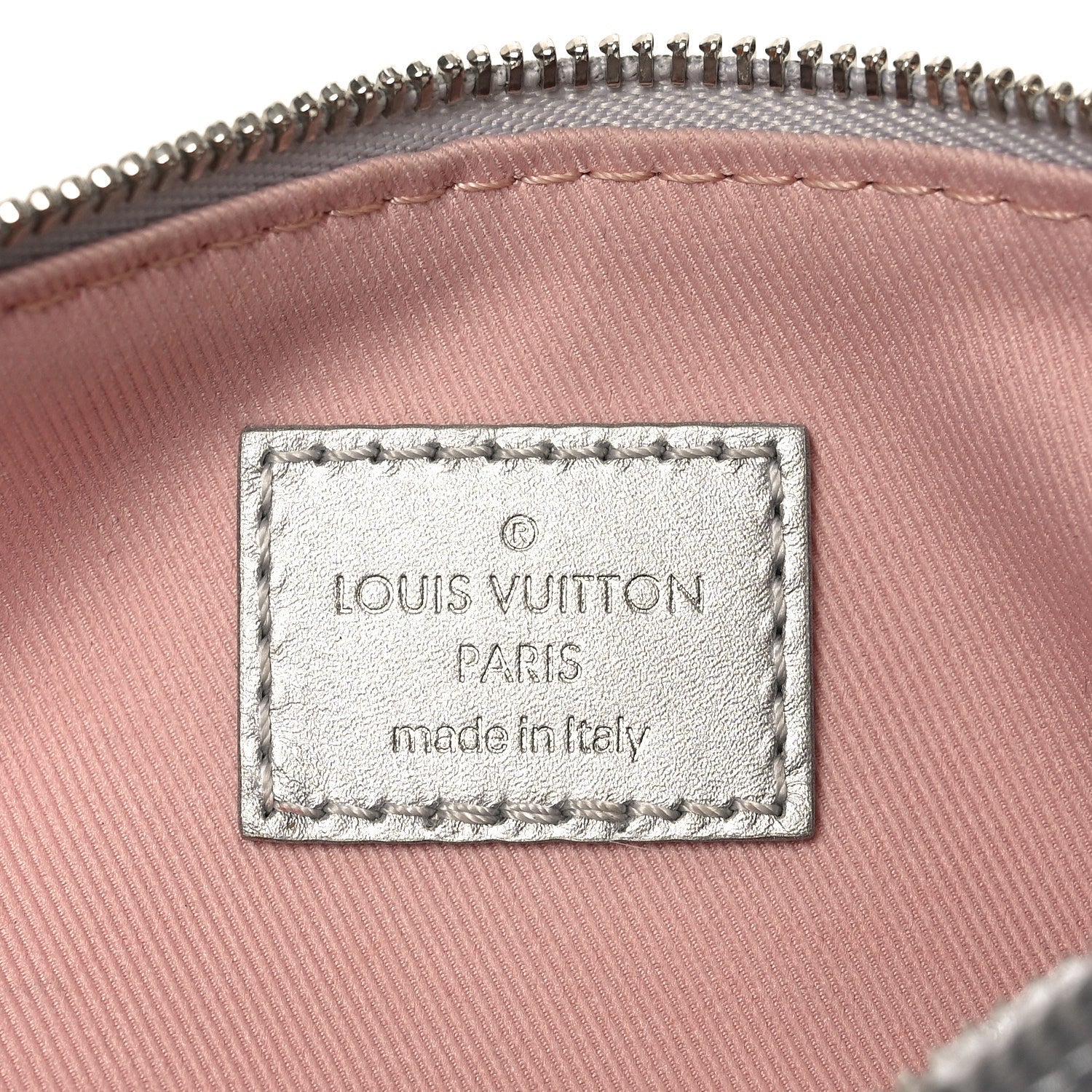 Louis Vuitton Satin Sequin Monogram Giant Papillon Silver Pink