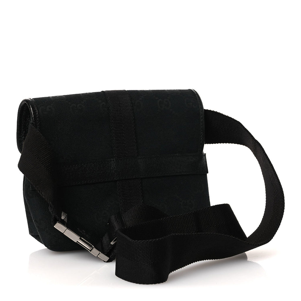 Gucci GG Monogram Web Buckle Belt Bag Black
