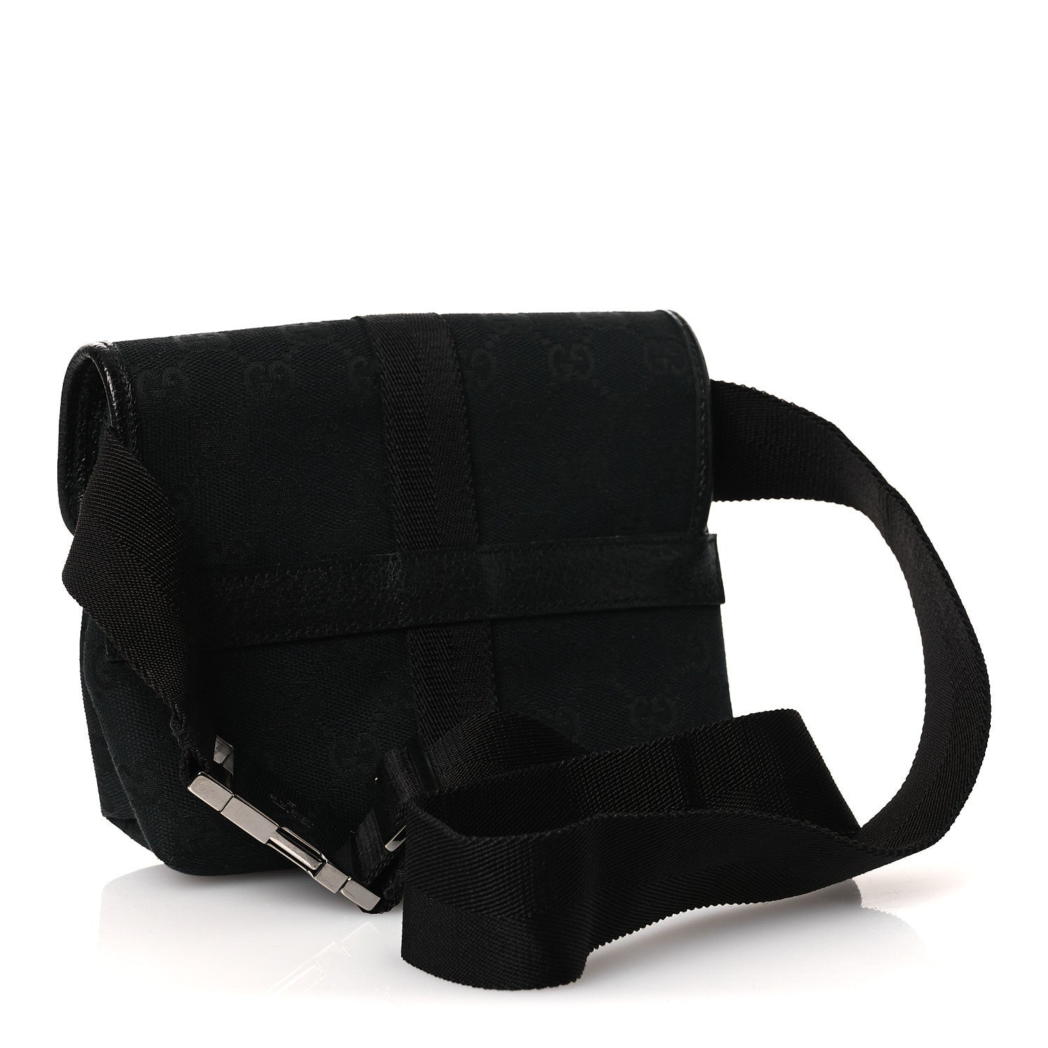 Gucci GG Monogram Web Buckle Belt Bag Black