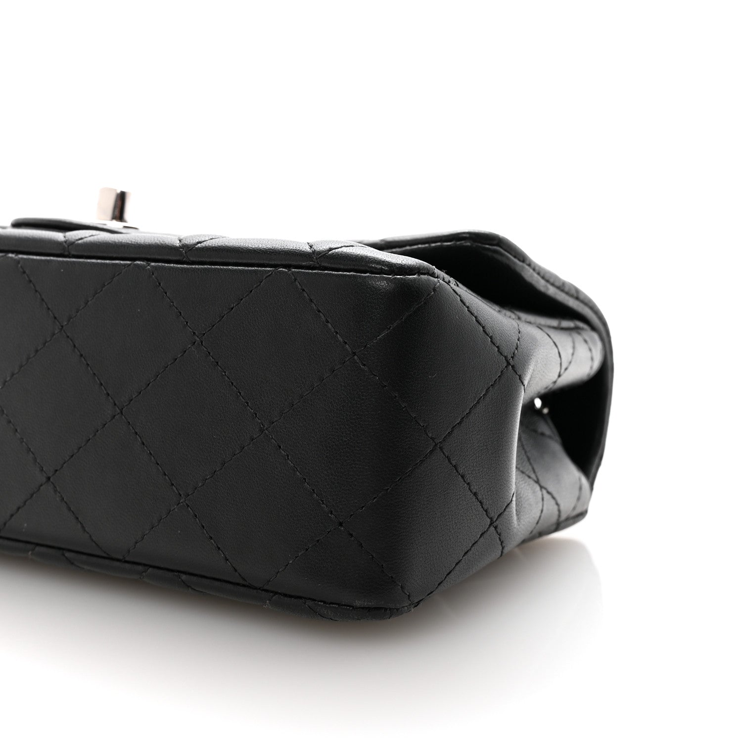 Chanel Lambskin Quilted Mini Rectangular Flap Black