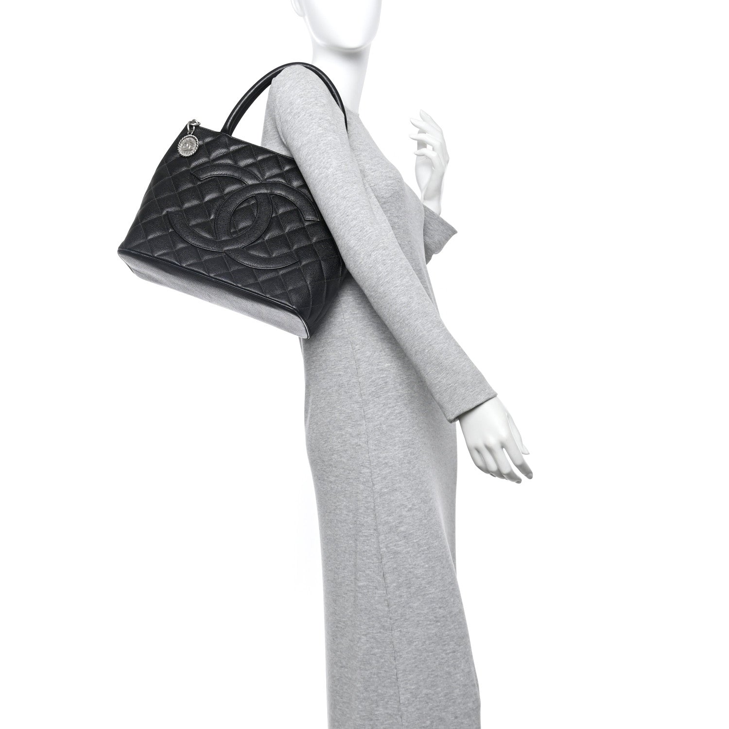 Chanel Caviar Quilted Medallion Tote Black