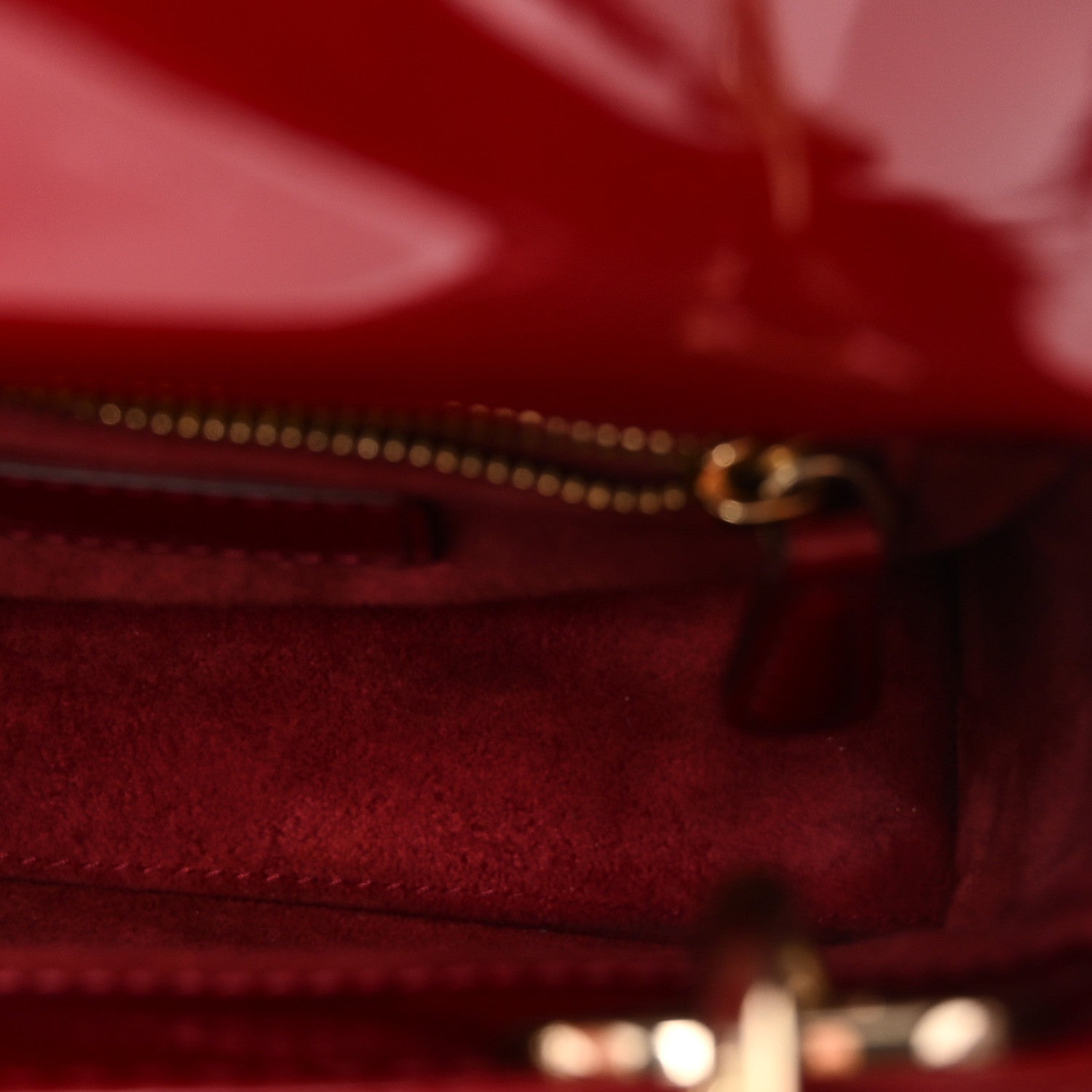 Christian Dior Patent Cannage Mini Lady Dior Red