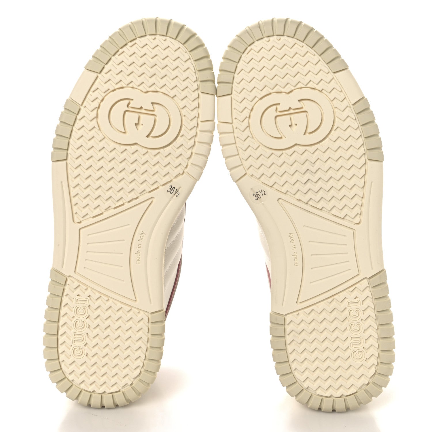 Gucci Calfskin Womens Re-Web Sneakers 36.5 White Pink