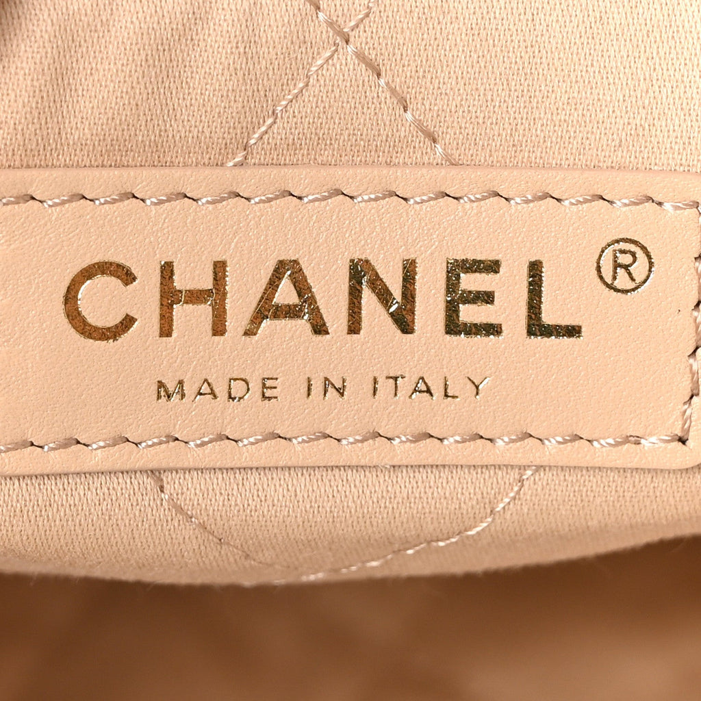 Chanel Shiny Calfskin Quilted Small Chanel 22 White Black