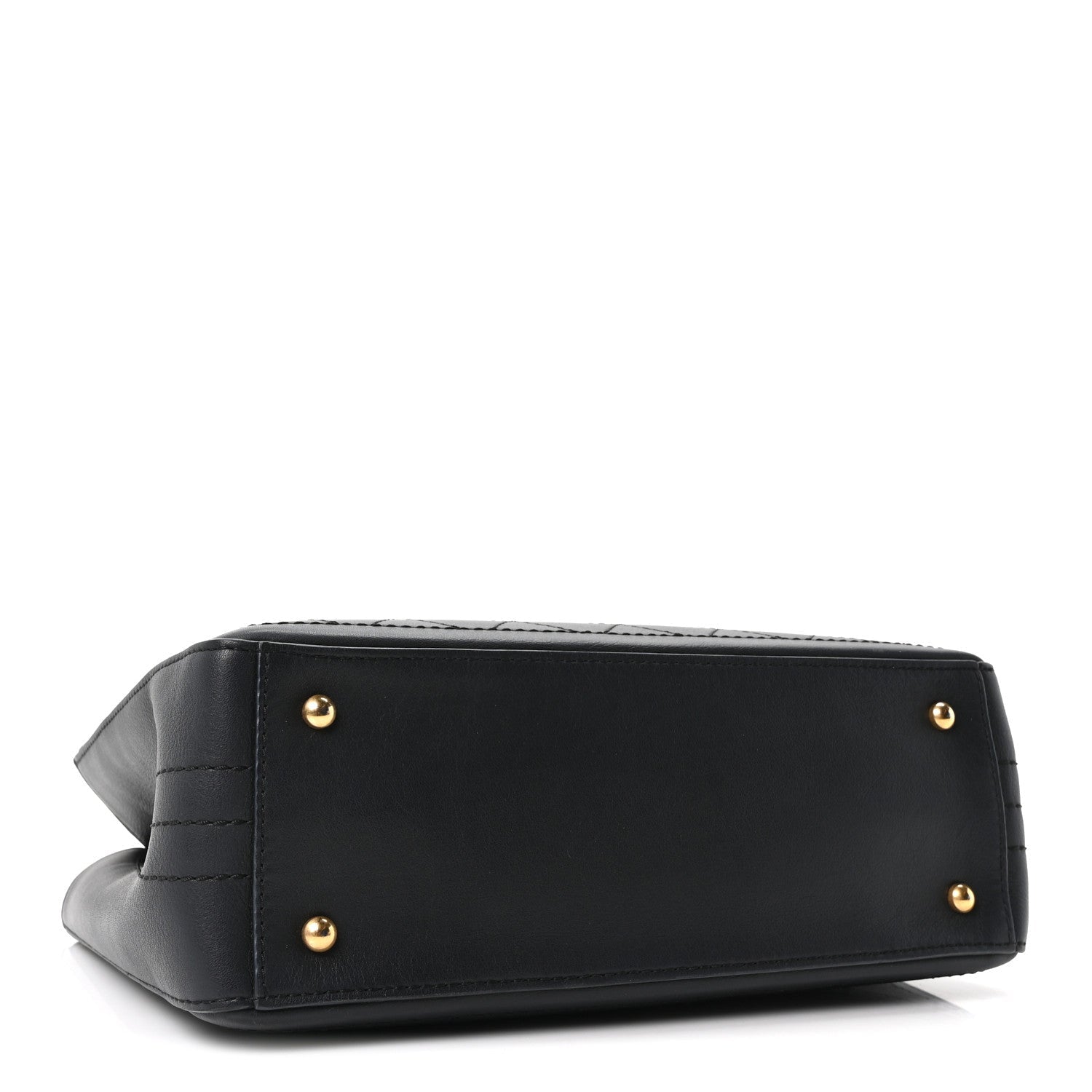 Chanel Bullskin Stitched Bi-Color Medium Shopping Tote Black