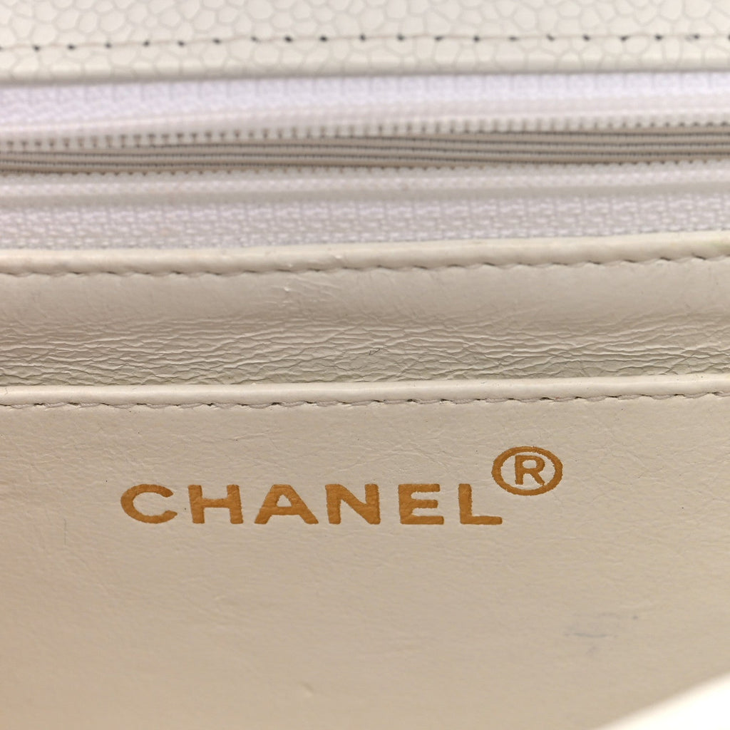 Chanel Caviar Quilted Medium Single Flap White