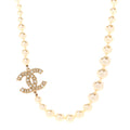Pearl CC 100th Anniversary Necklace Light Gold