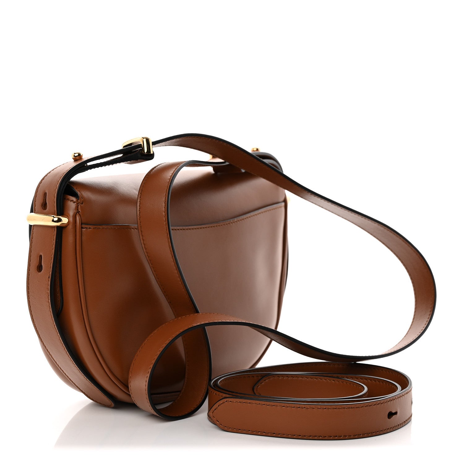 Prada Soft Calfskin Traingle Arque Flap Shoulder Bag Cognac