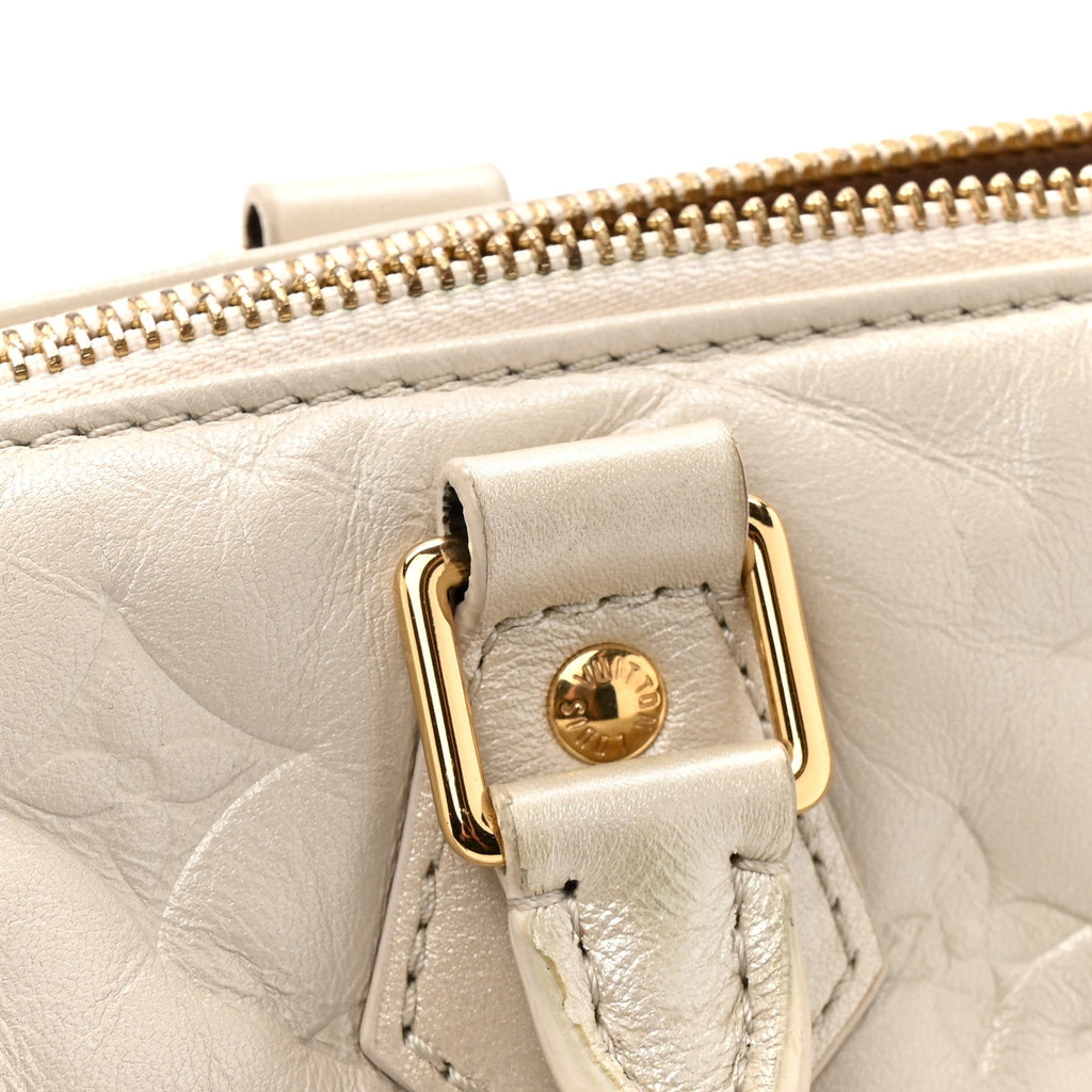 Louis Vuitton Lambskin Embossed Monogram Fall in Love Speedy 22 Bandouliere Ivory