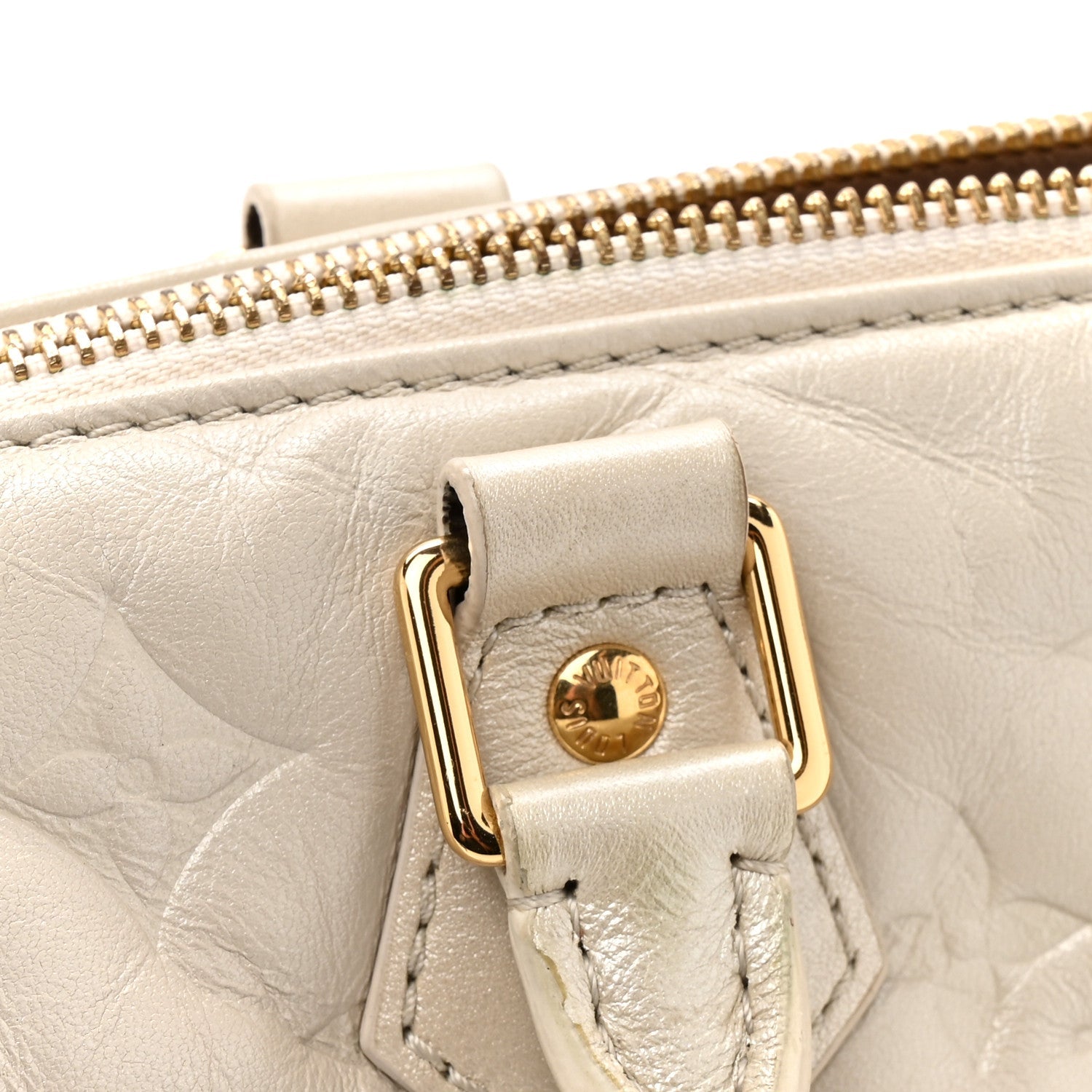 Louis Vuitton Lambskin Embossed Monogram Fall in Love Speedy 22 Bandouliere Ivory