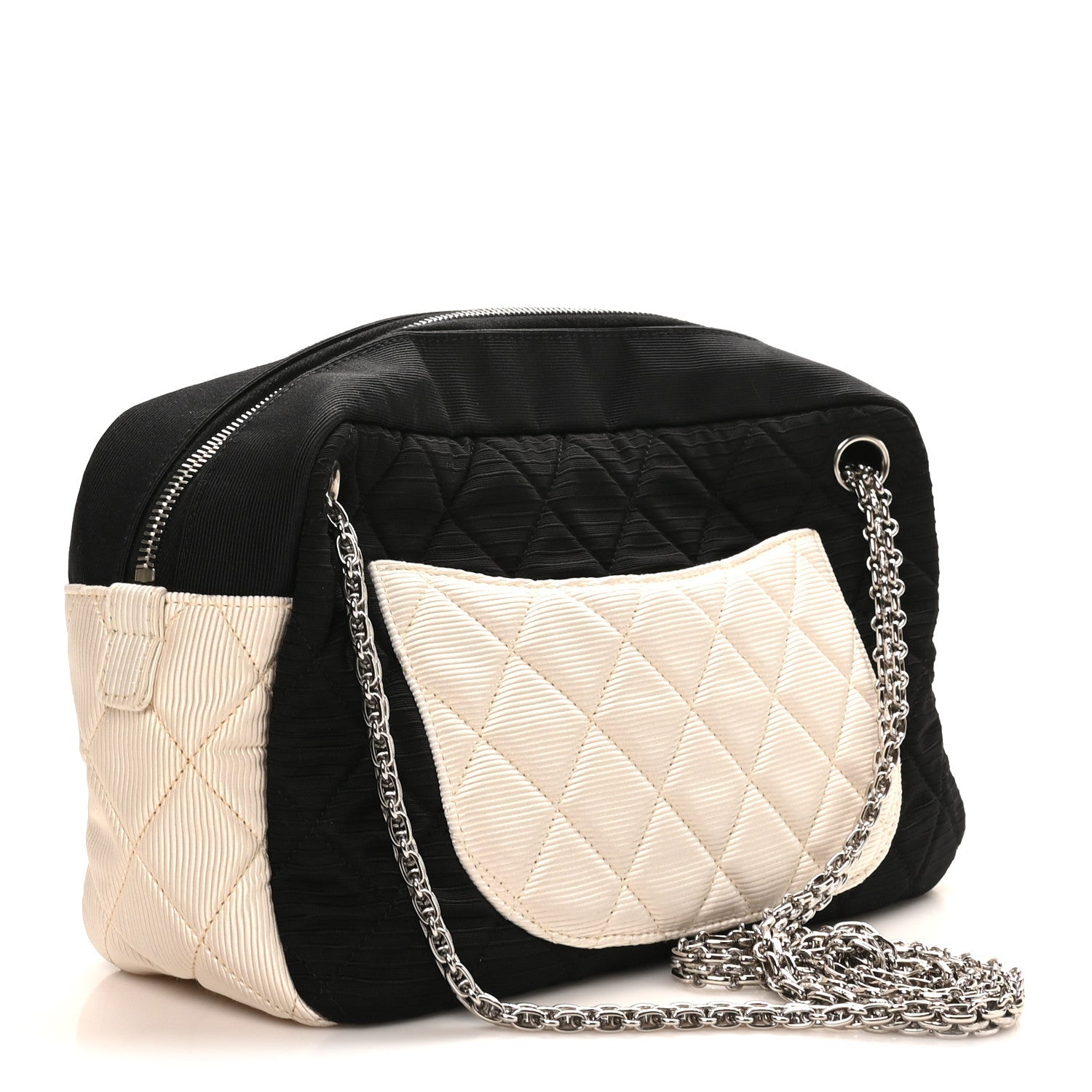 Chanel Jersey Reissue Quilted Camera Case  Black White