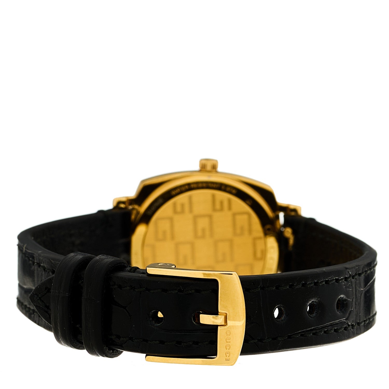 Gucci Stainless Steel Alligator 27mm Grip Quartz Watch Black