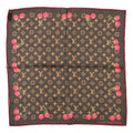 Louis Vuitton LV X TM Silk Monogram Cerise Square Scarf 55 Brown