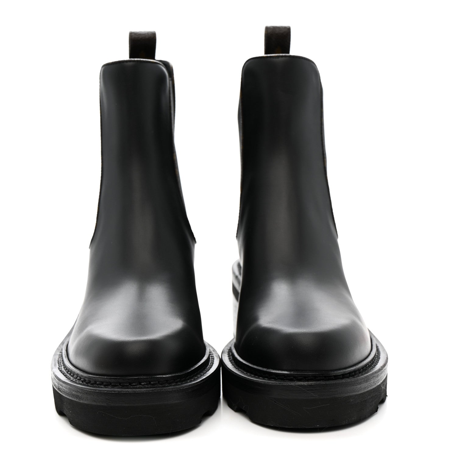 Louis Vuitton Calfskin Monogram Beaubourg Ankle Boots 38 Black