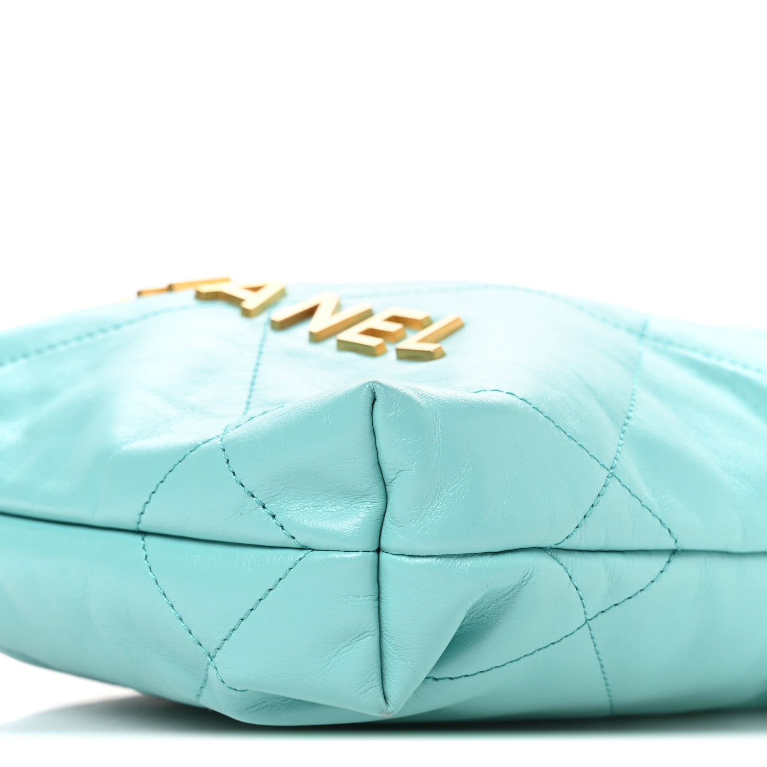 Chanel Shiny Calfskin Quilted Mini Chanel 22 Turquoise