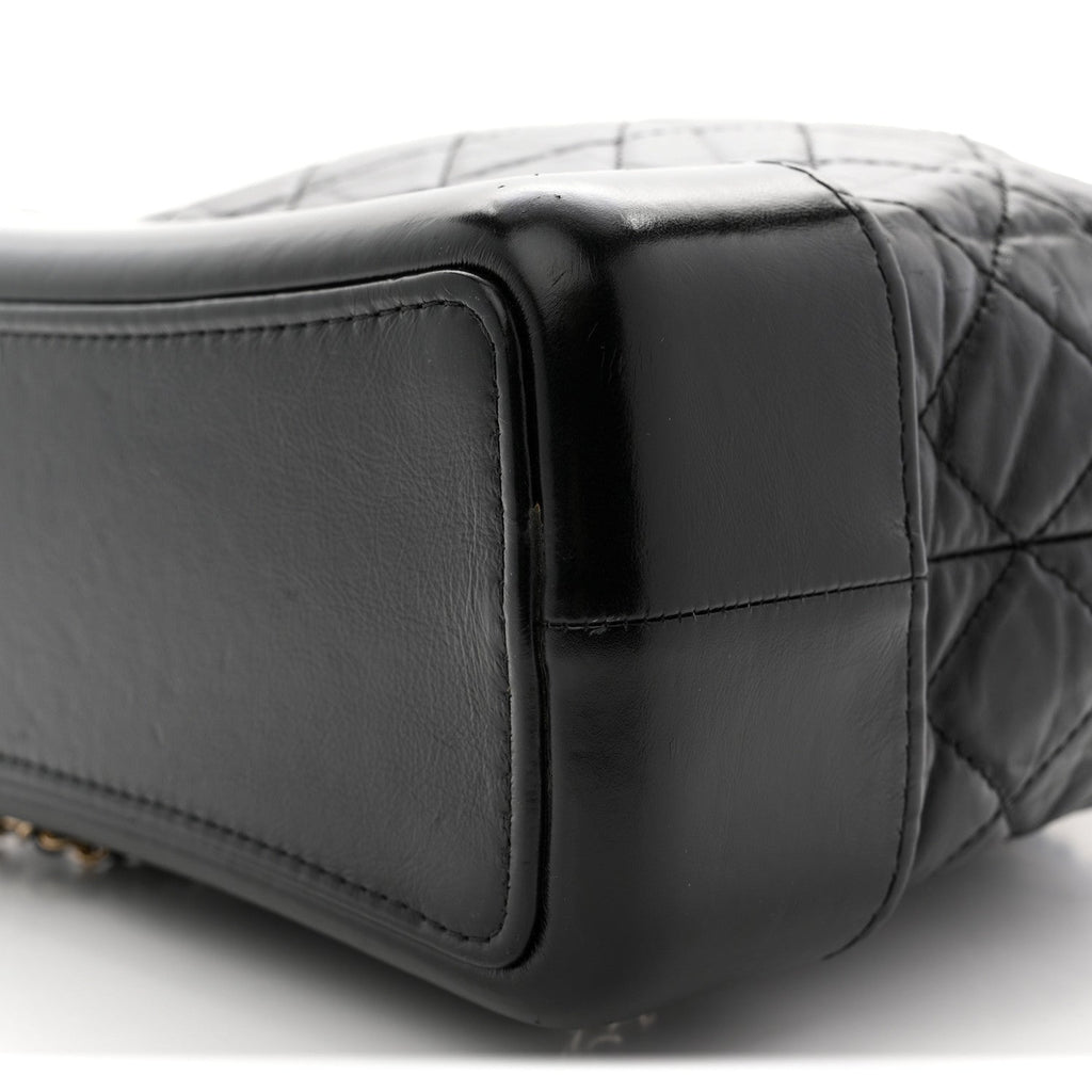 Chanel Aged Calfskin Quilted Small Gabrielle Backpack Black